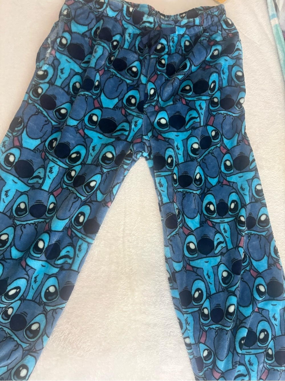 Disney Blue Stitch-Print Fleece Jogger Pants
